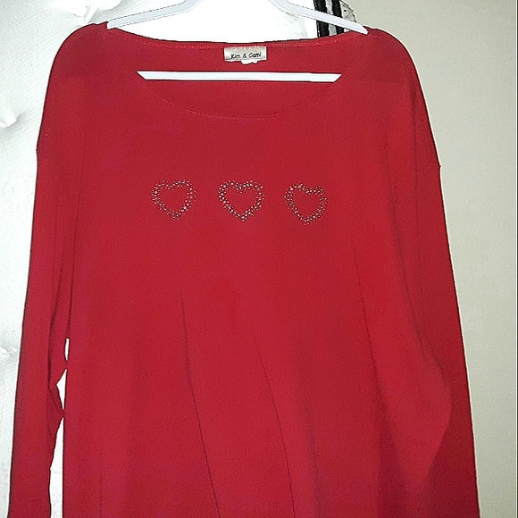 Kim & Cami Tops Kim Cami Plus Size 4x Red Heart Blouse Poshmark
